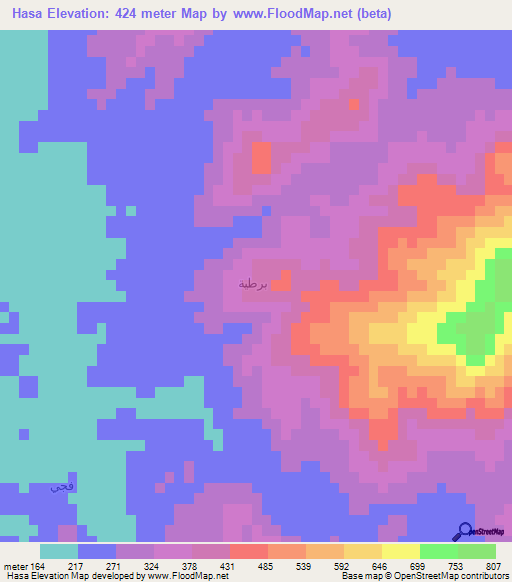 Hasa,Saudi Arabia Elevation Map