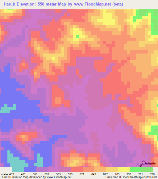 Harub,Saudi Arabia Elevation Map