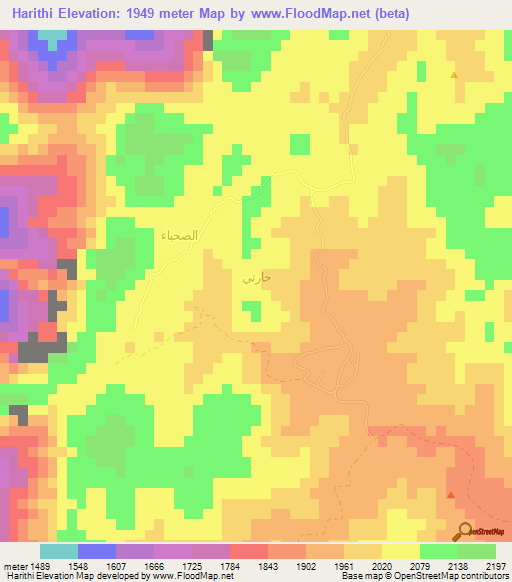 Harithi,Saudi Arabia Elevation Map