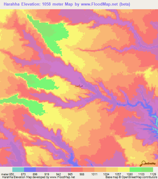 Harahha,Saudi Arabia Elevation Map