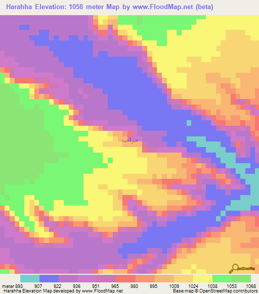 Harahha,Saudi Arabia Elevation Map