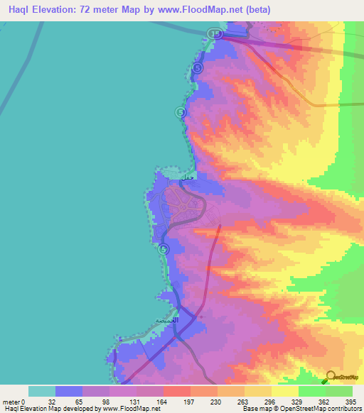 Haql,Saudi Arabia Elevation Map