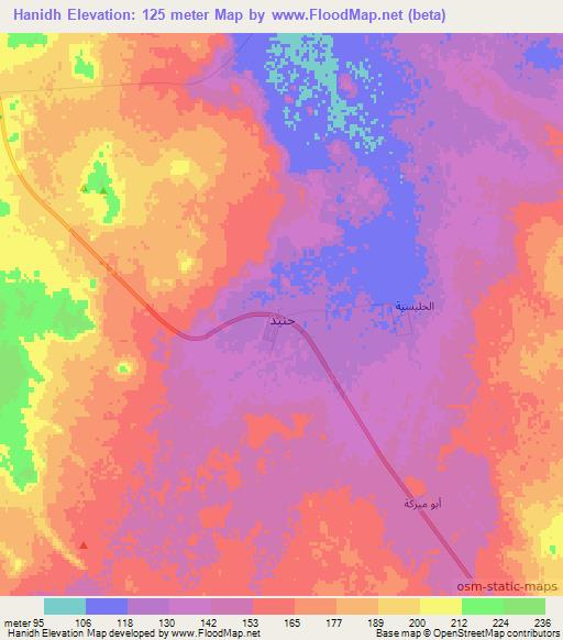 Hanidh,Saudi Arabia Elevation Map