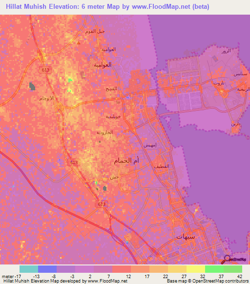 Hillat Muhish,Saudi Arabia Elevation Map