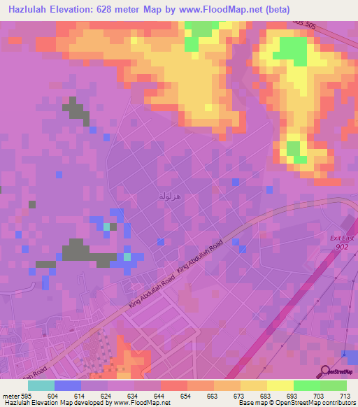 Hazlulah,Saudi Arabia Elevation Map