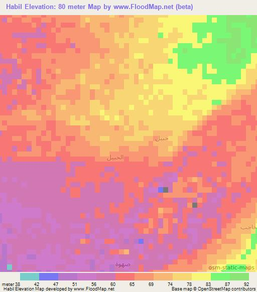 Habil,Saudi Arabia Elevation Map