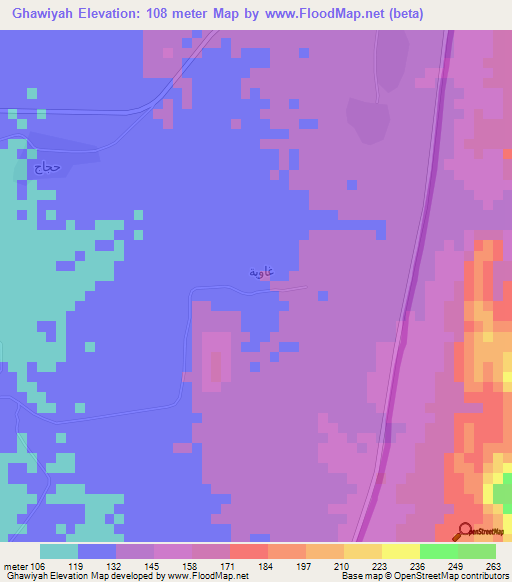 Ghawiyah,Saudi Arabia Elevation Map