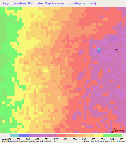 Fayd,Saudi Arabia Elevation Map