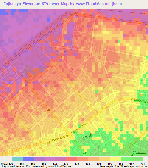 Fajhaniya,Saudi Arabia Elevation Map