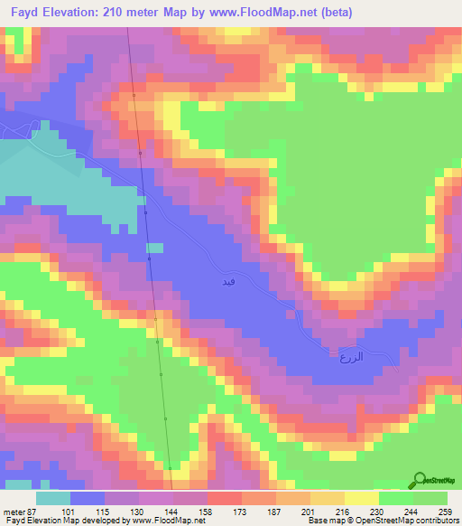 Fayd,Saudi Arabia Elevation Map