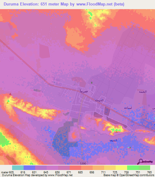 Duruma,Saudi Arabia Elevation Map