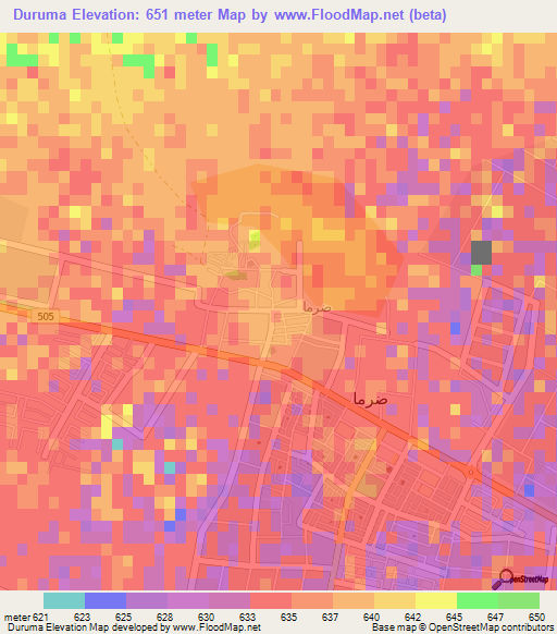 Duruma,Saudi Arabia Elevation Map