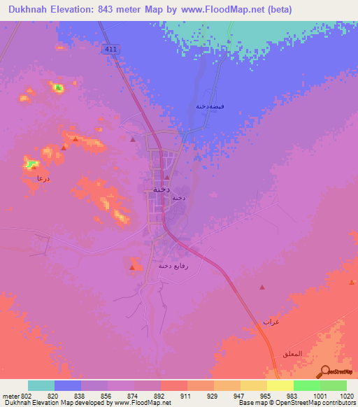 Dukhnah,Saudi Arabia Elevation Map