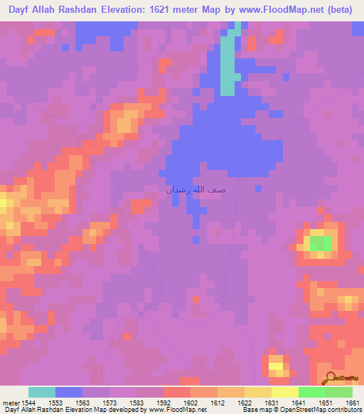 Dayf Allah Rashdan,Saudi Arabia Elevation Map