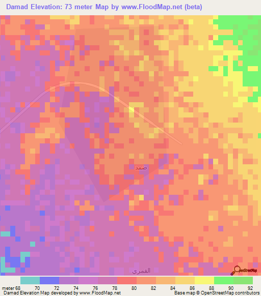 Damad,Saudi Arabia Elevation Map