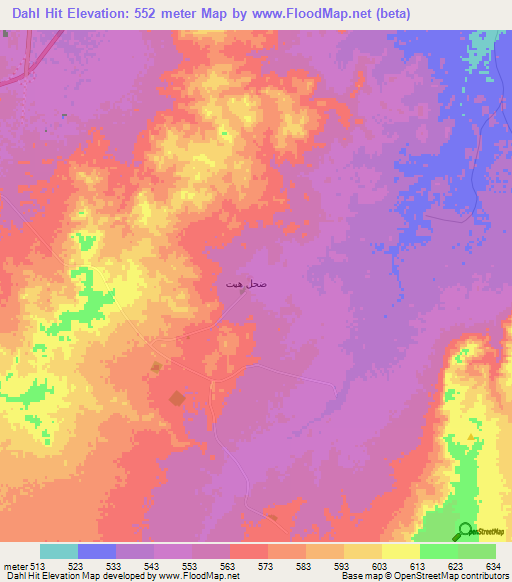 Dahl Hit,Saudi Arabia Elevation Map