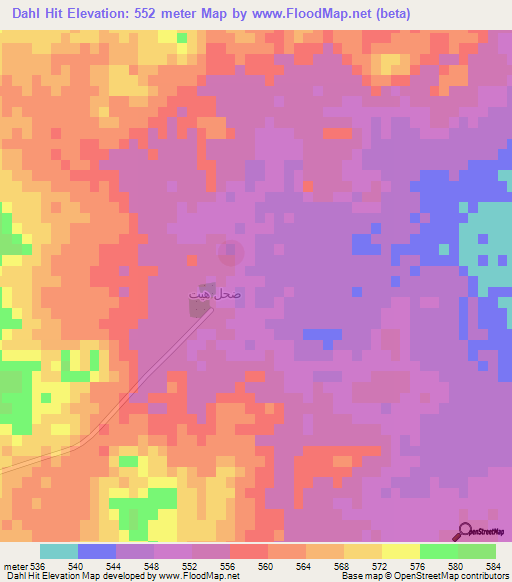 Dahl Hit,Saudi Arabia Elevation Map