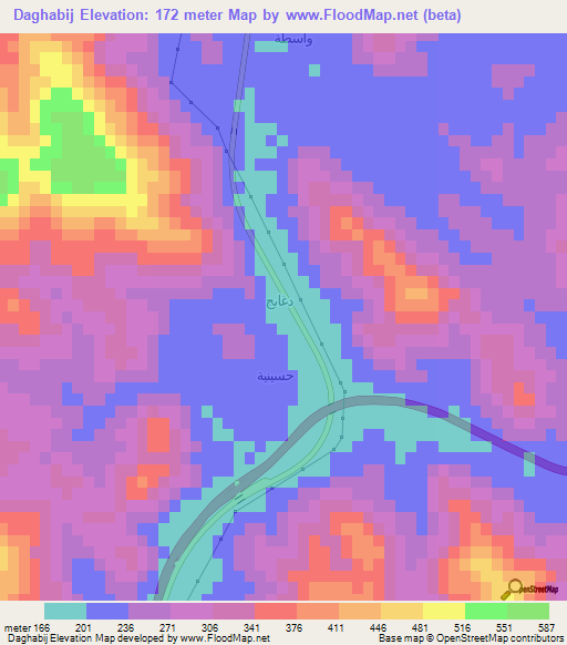 Daghabij,Saudi Arabia Elevation Map