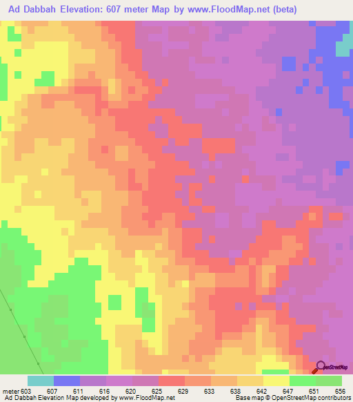 Ad Dabbah,Saudi Arabia Elevation Map