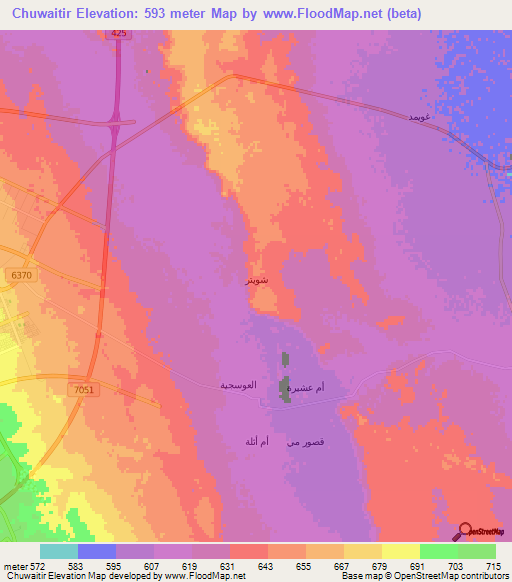 Chuwaitir,Saudi Arabia Elevation Map