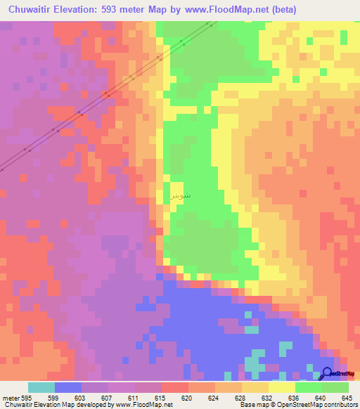 Chuwaitir,Saudi Arabia Elevation Map