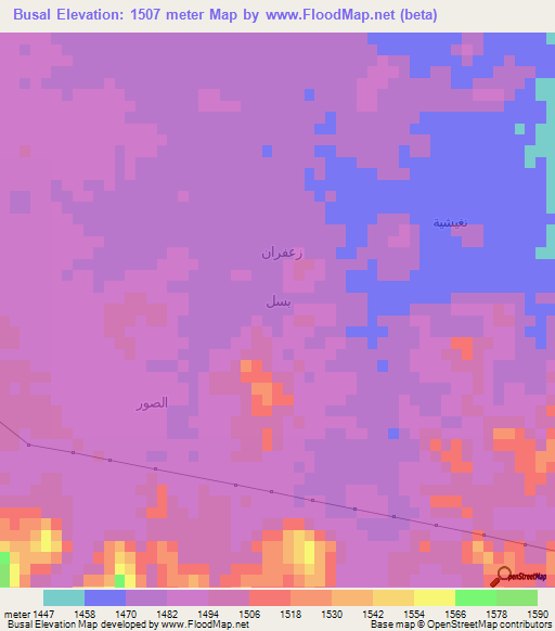 Busal,Saudi Arabia Elevation Map