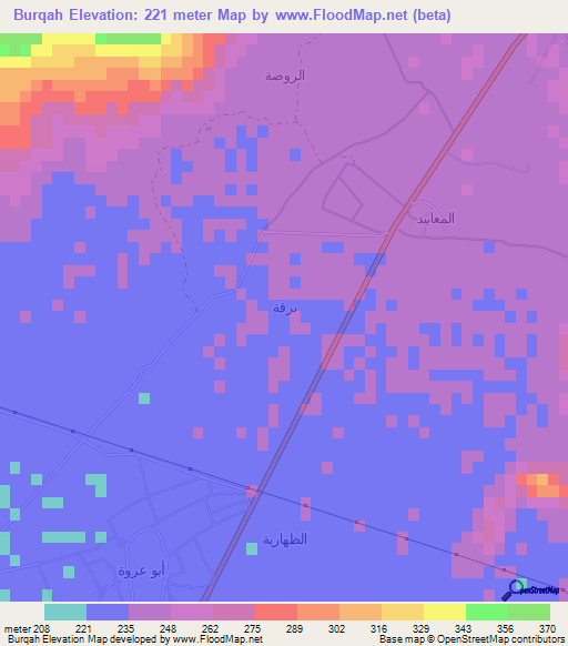 Burqah,Saudi Arabia Elevation Map