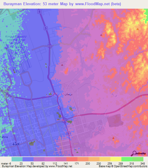 Burayman,Saudi Arabia Elevation Map