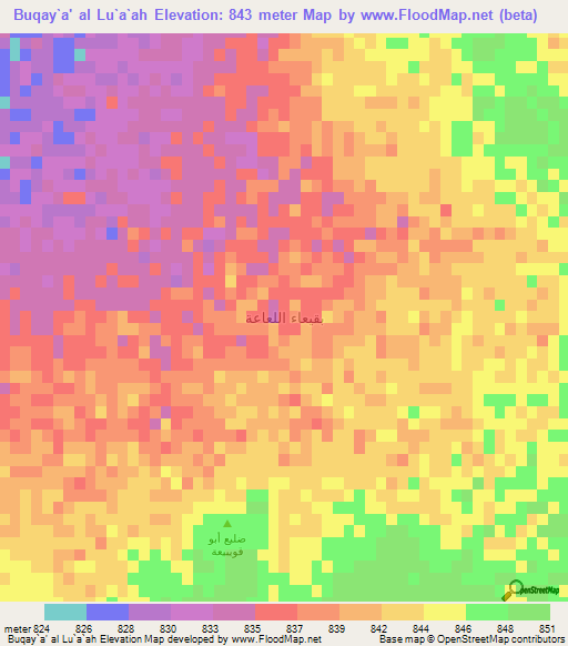 Buqay`a' al Lu`a`ah,Saudi Arabia Elevation Map