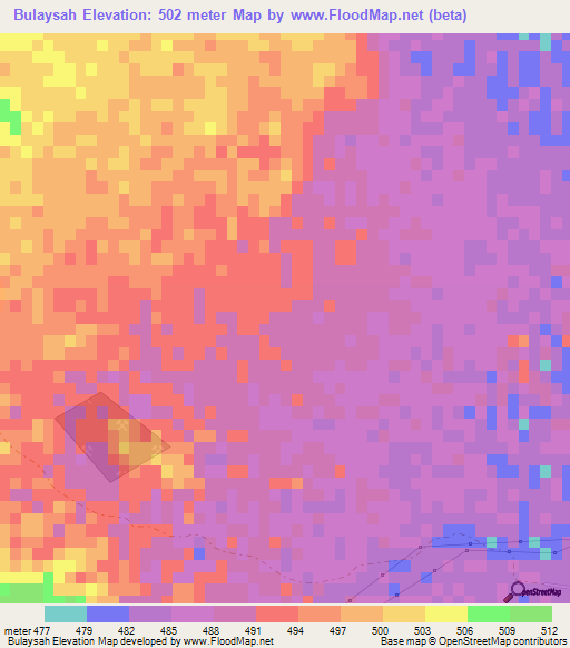 Bulaysah,Saudi Arabia Elevation Map