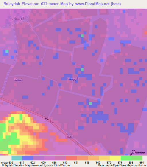 Bulaydah,Saudi Arabia Elevation Map