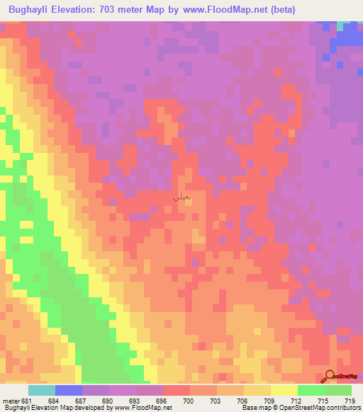 Bughayli,Saudi Arabia Elevation Map