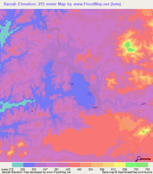 Barzah,Saudi Arabia Elevation Map