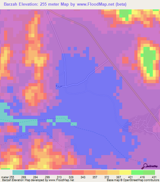 Barzah,Saudi Arabia Elevation Map