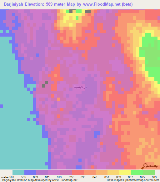 Barjisiyah,Saudi Arabia Elevation Map