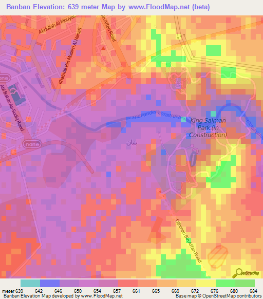 Banban,Saudi Arabia Elevation Map