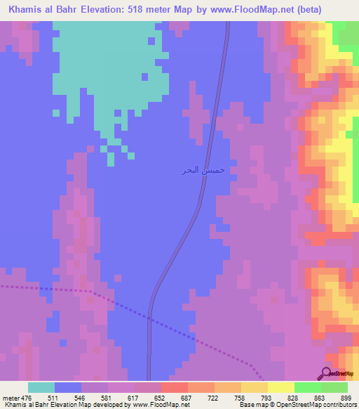 Khamis al Bahr,Saudi Arabia Elevation Map