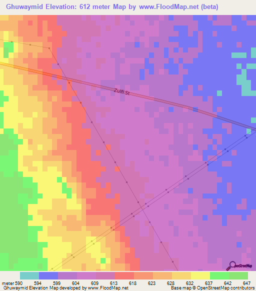 Ghuwaymid,Saudi Arabia Elevation Map