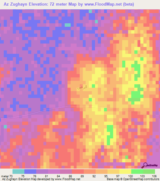 Az Zughayn,Saudi Arabia Elevation Map