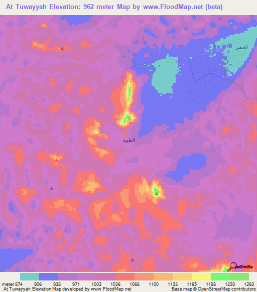 At Tuwayyah,Saudi Arabia Elevation Map