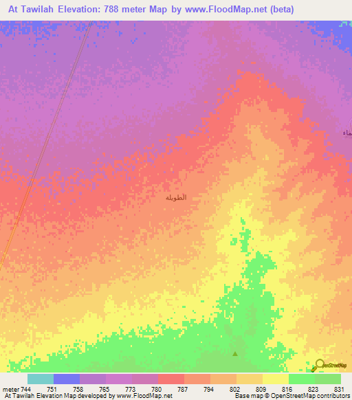 At Tawilah,Saudi Arabia Elevation Map