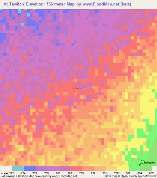 At Tawilah,Saudi Arabia Elevation Map