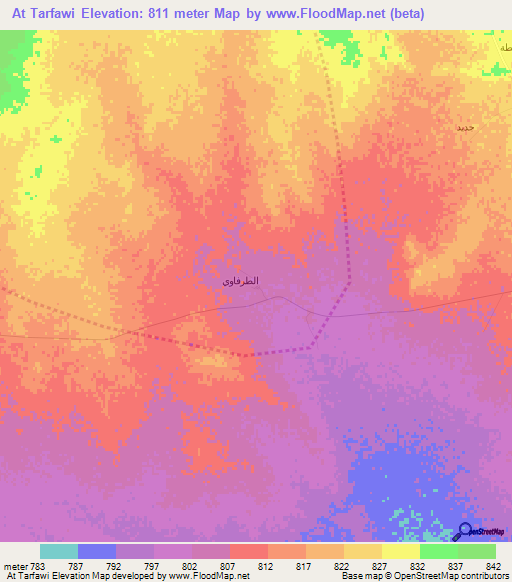 At Tarfawi,Saudi Arabia Elevation Map