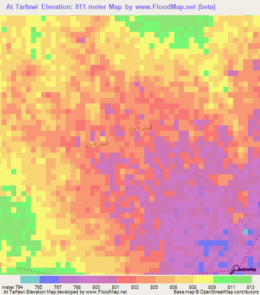 At Tarfawi,Saudi Arabia Elevation Map