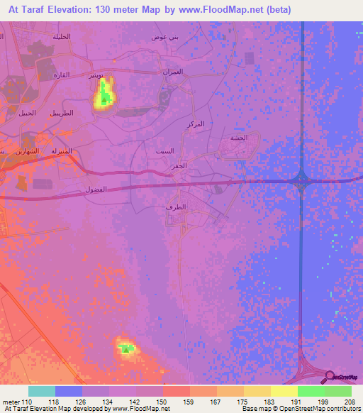 At Taraf,Saudi Arabia Elevation Map