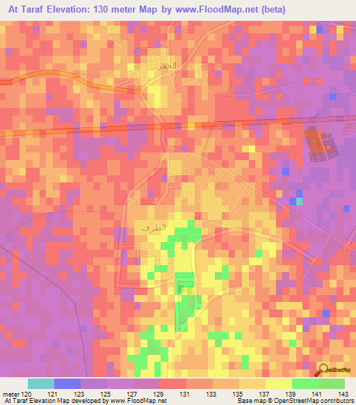 At Taraf,Saudi Arabia Elevation Map