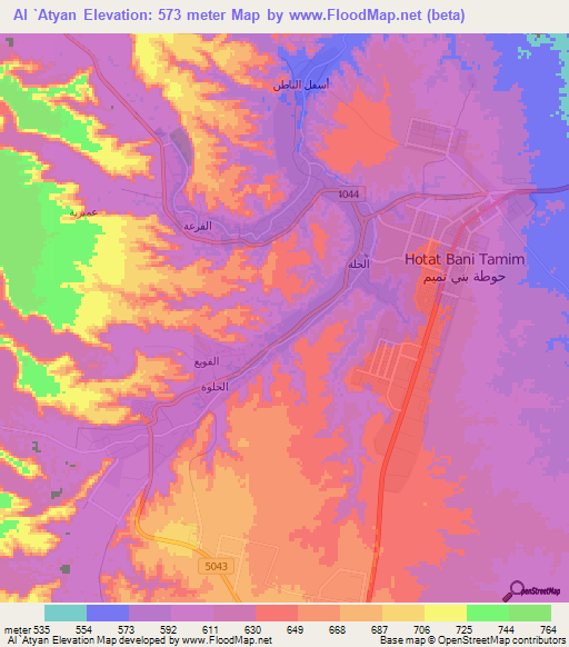 Al `Atyan,Saudi Arabia Elevation Map