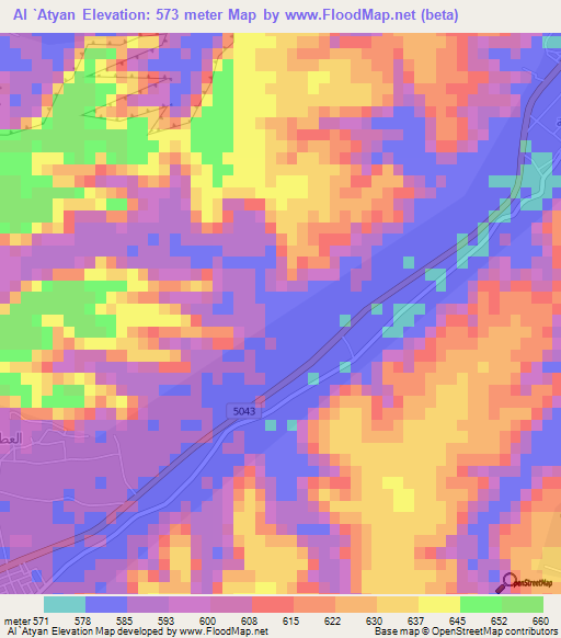 Al `Atyan,Saudi Arabia Elevation Map