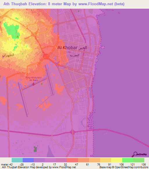 Ath Thuqbah,Saudi Arabia Elevation Map