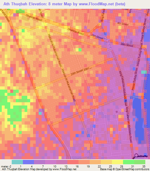 Ath Thuqbah,Saudi Arabia Elevation Map